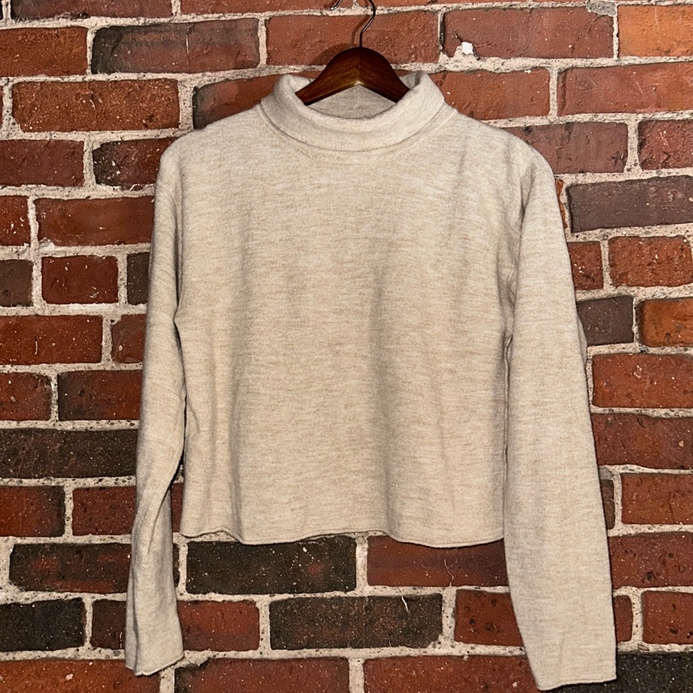Cotton Candy LA Turtleneck Sweater with Seam in Back, Size S